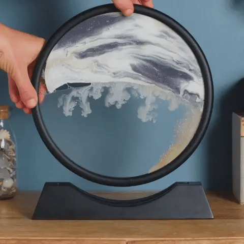 LED Light Sand Art Sculpture – Soothing Desk Decor for Tranquility