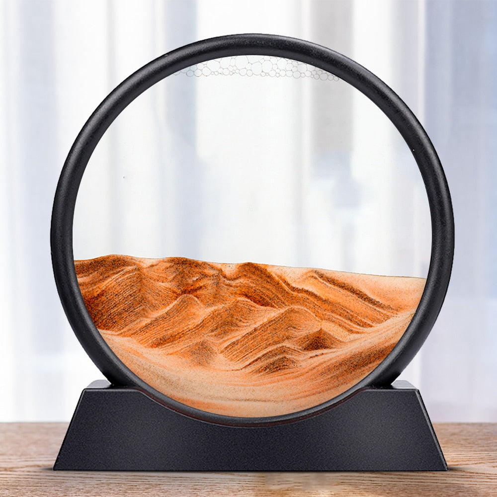 LED Light Sand Art Sculpture – Soothing Desk Decor for Tranquility