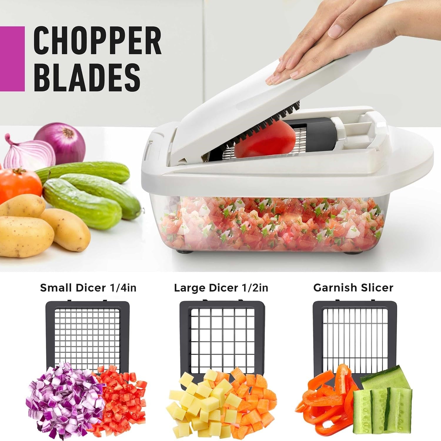 10-in-1 Vegetable Slicing Tool with 8 Blades for Fast Meal Preparation