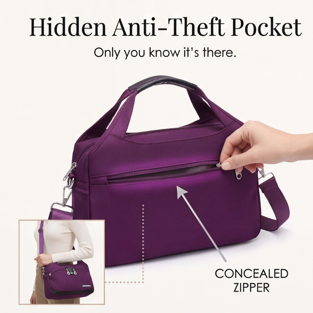 Compact Crossbody Bag with Anti-Theft Pocket | Multi-Pocket Design for Easy Organization