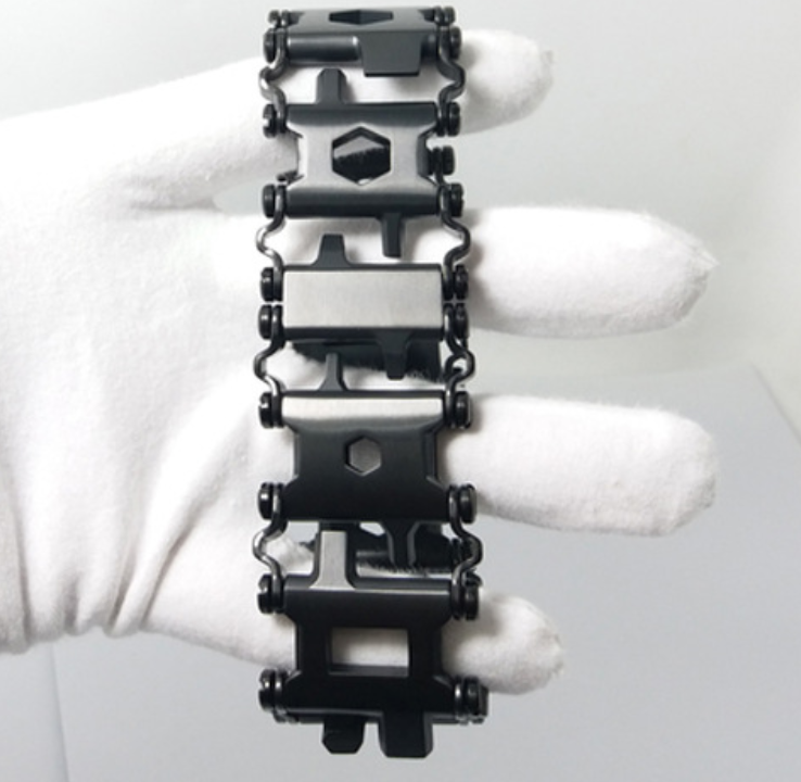 Durable Stainless Steel Bracelet with 29 Hidden Tools for Outdoor Use