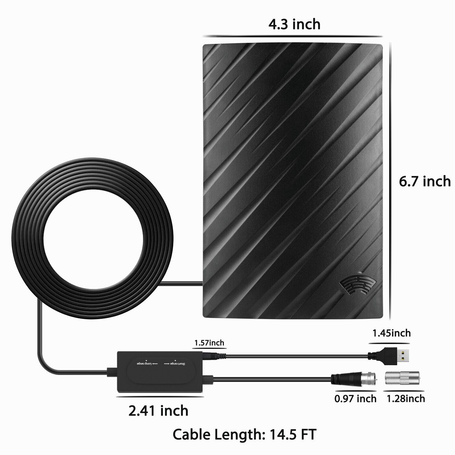 High-Performance Indoor 4K TV Antenna with 600-Mile Range