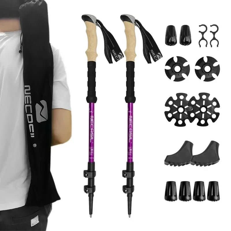 TrailBlazer Adjustable Hiking Poles - Lightweight and Sturdy