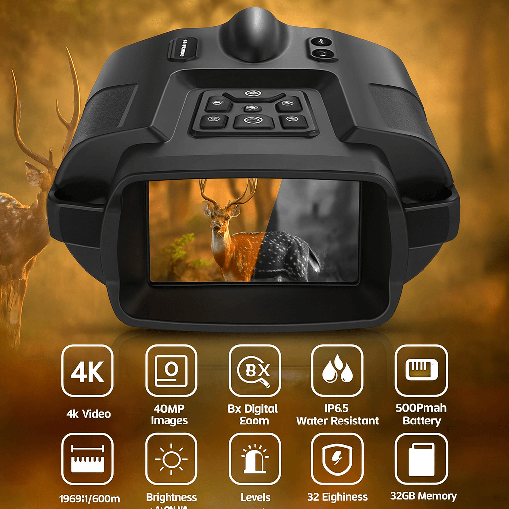 NightSeeker 4K Binoculars with 8X Zoom for Nighttime Adventures