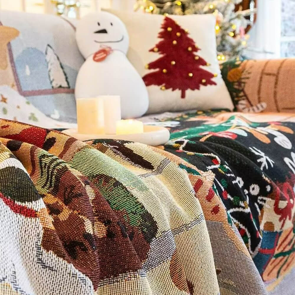 WinterWhimsy Sofa and Armchair Slipcover for the Holidays