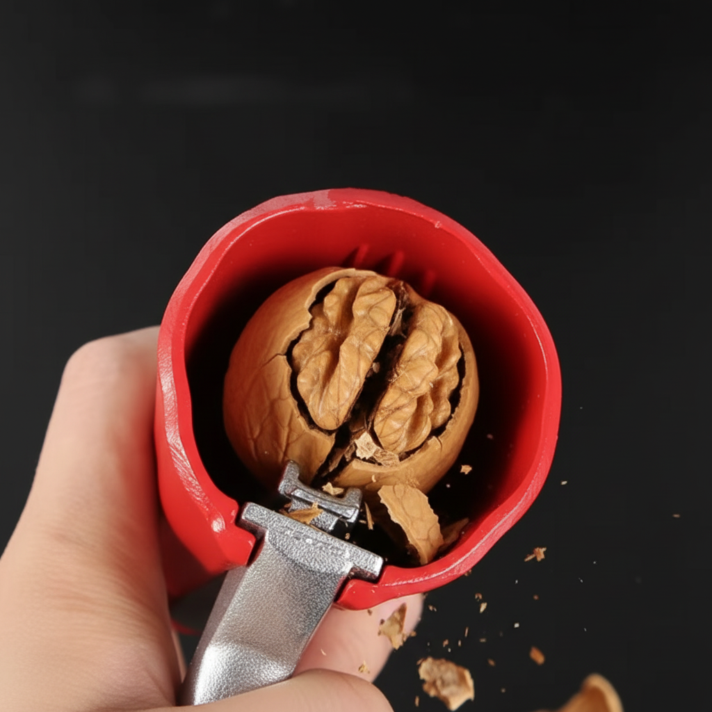 Effortless Nut Cracker with Aluminum Frame and Lever Action