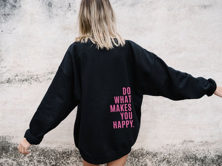 Graphic-Printed Pullover Hoodie | Oversized Fit & Vertical Back Slogan | Casual Streetwear | Comfortable Layering