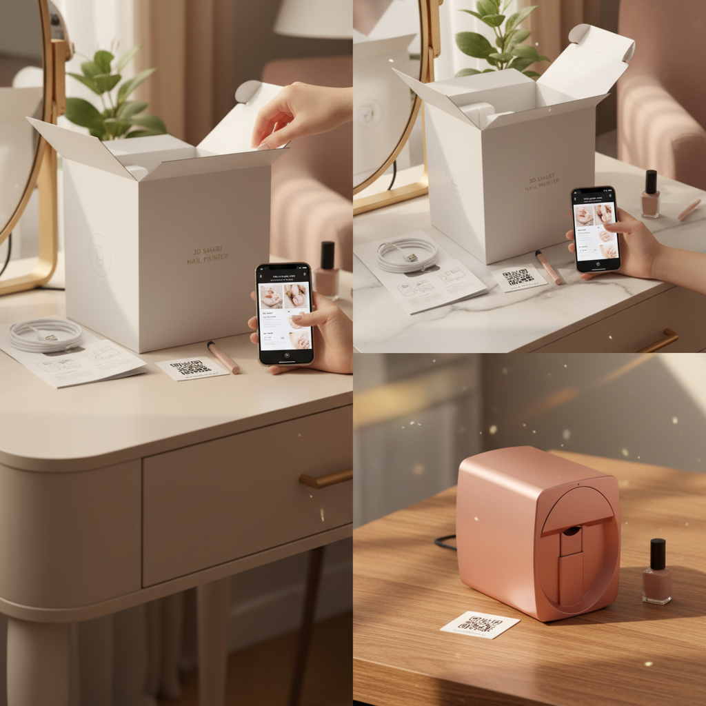 3D Nail Printer Machine with AI for Custom Designs in 40 Seconds