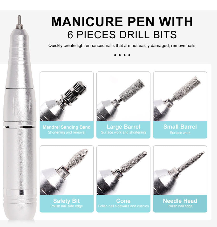 Electric Nail File with 45000RPM – Rechargeable, Quiet Manicure Tool