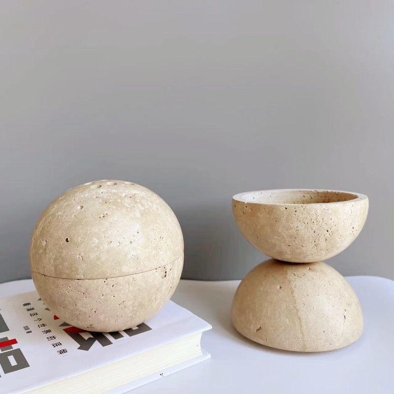 Natural Stone Incense Holder with 9 Holes - 10.5 cm Diameter