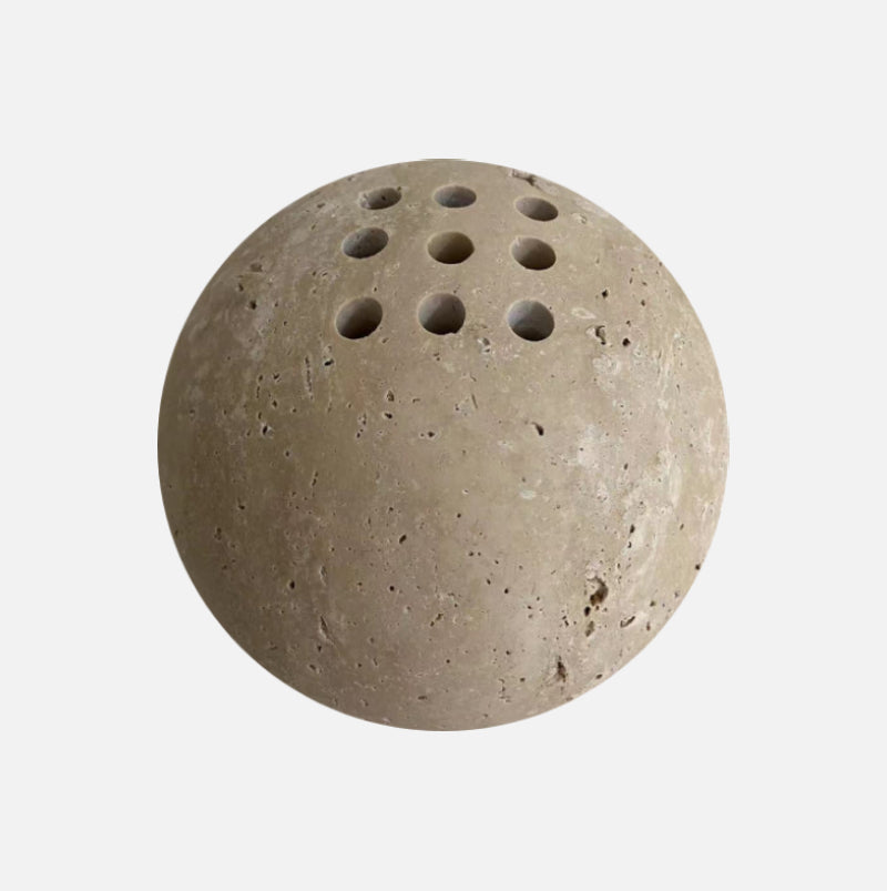 Natural Stone Incense Holder with 9 Holes - 10.5 cm Diameter