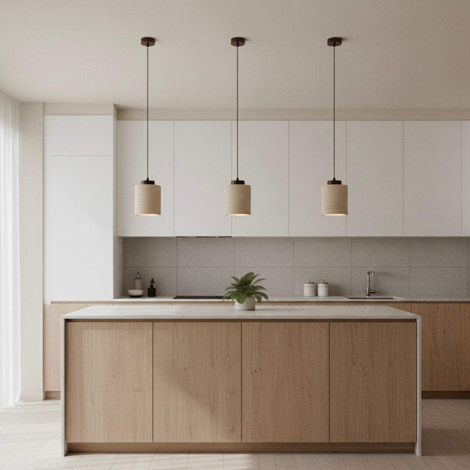 Nordic Minimalist Pendant Light made of Natural Travertine Stone - Indoor Use, Corded