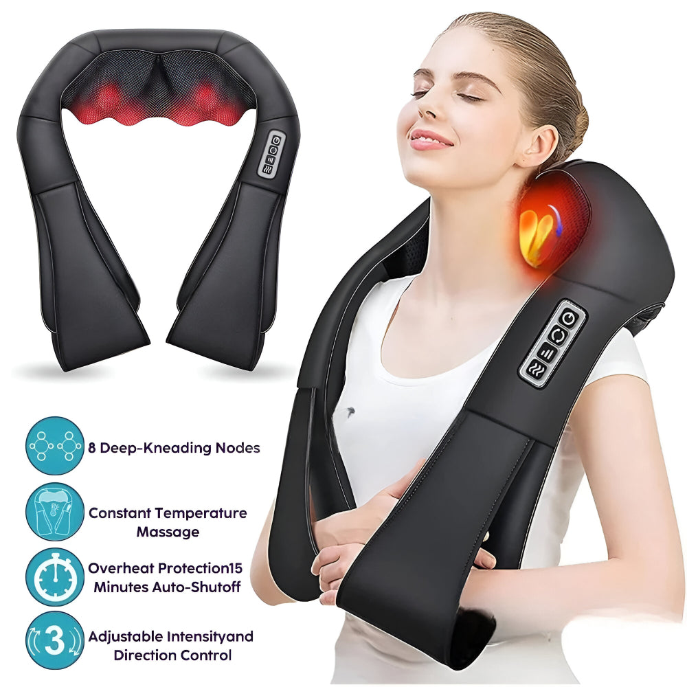 Soothing Shiatsu Neck and Back Massager for Home and Travel