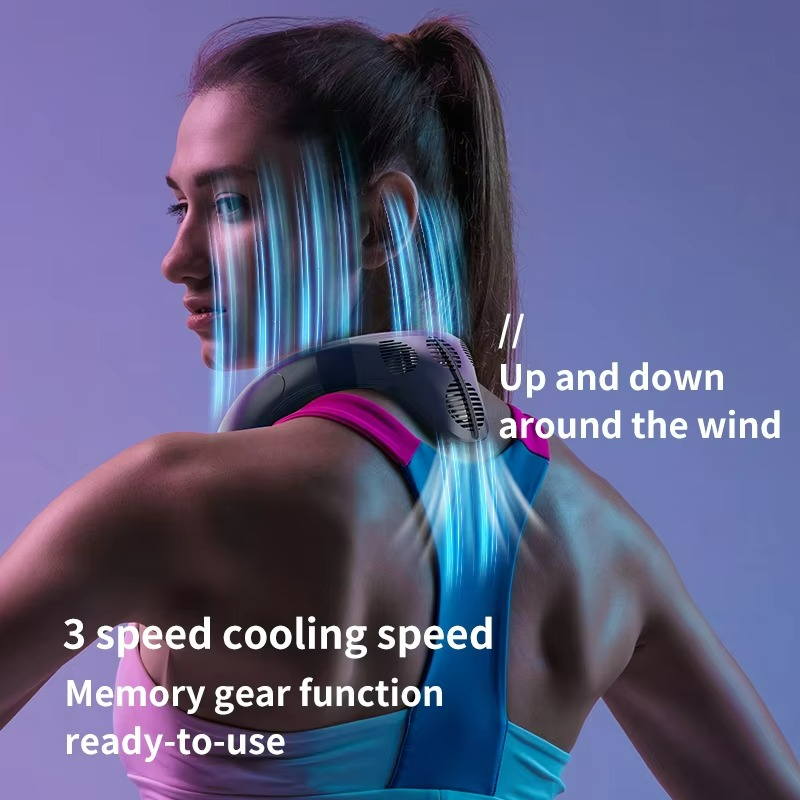 Portable Wearable Cooling Neck Fan with 360° Airflow - USB-C Rechargeable