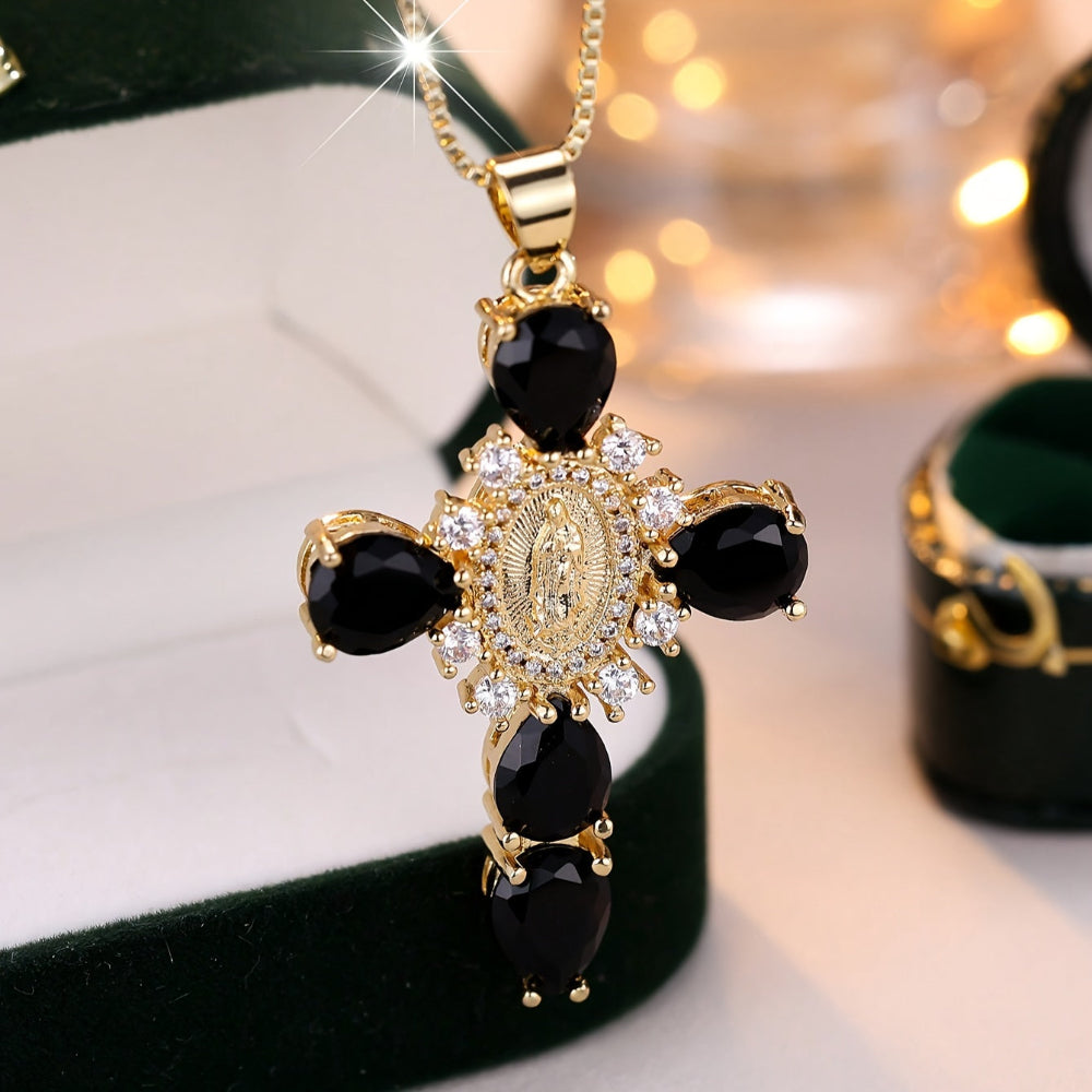 Radiant Faith Pendant Necklace with Sparkling Zircon Stone