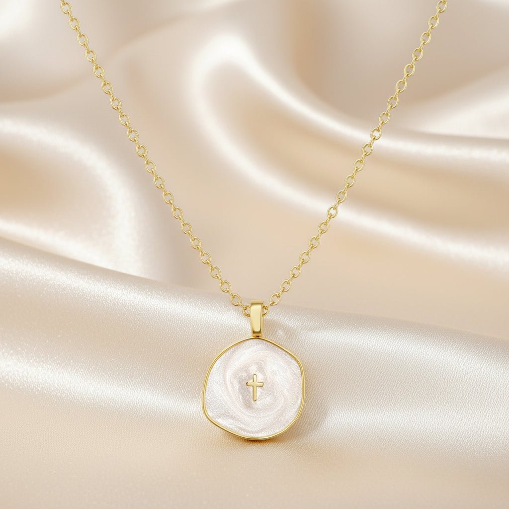 Elegant Gold Disc Cross Necklace for Every Occasion