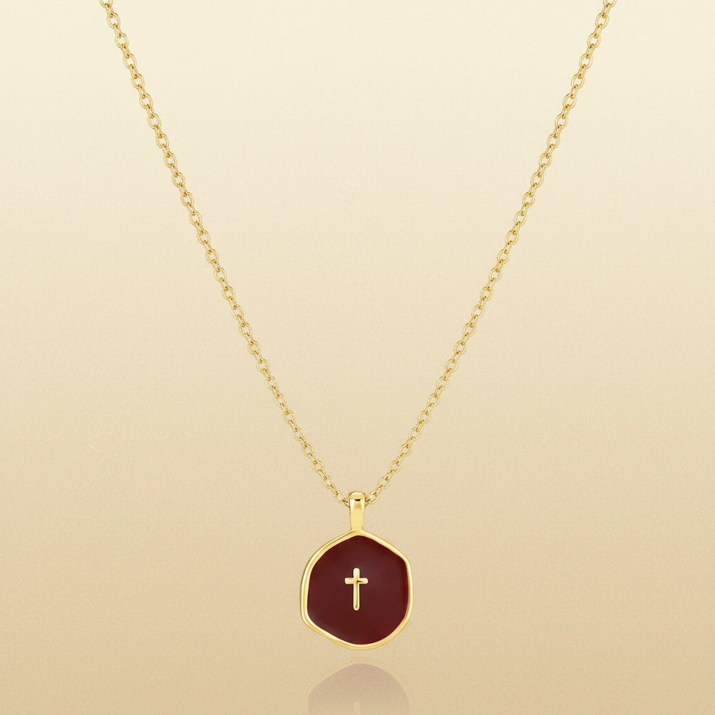Elegant Gold Disc Cross Necklace for Every Occasion