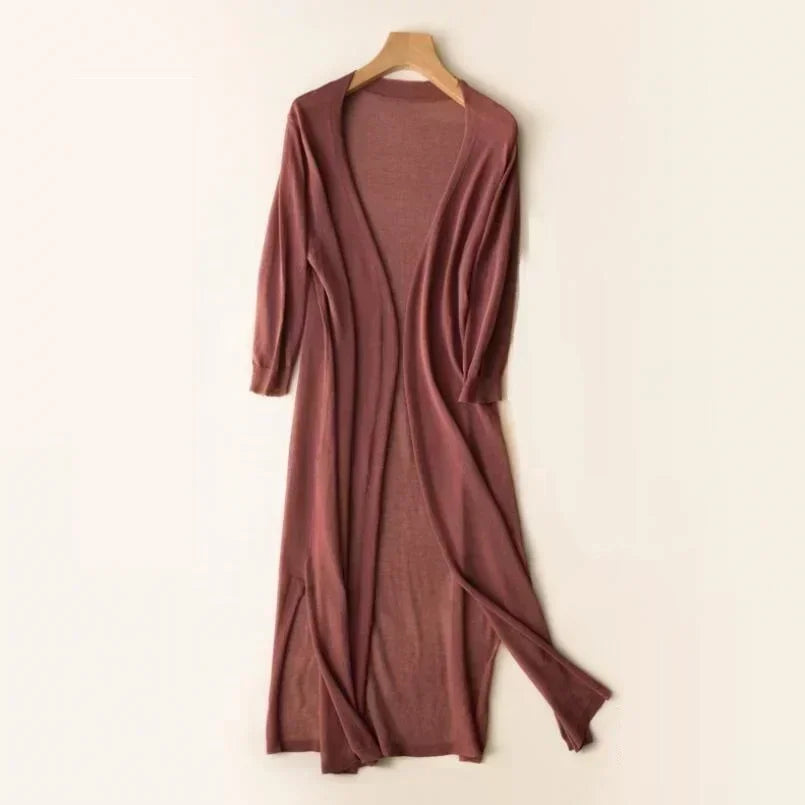 Women’s Long Cardigan | Lightweight Flowing Knit | Soft Polyester Fabric | Comfortable Fit