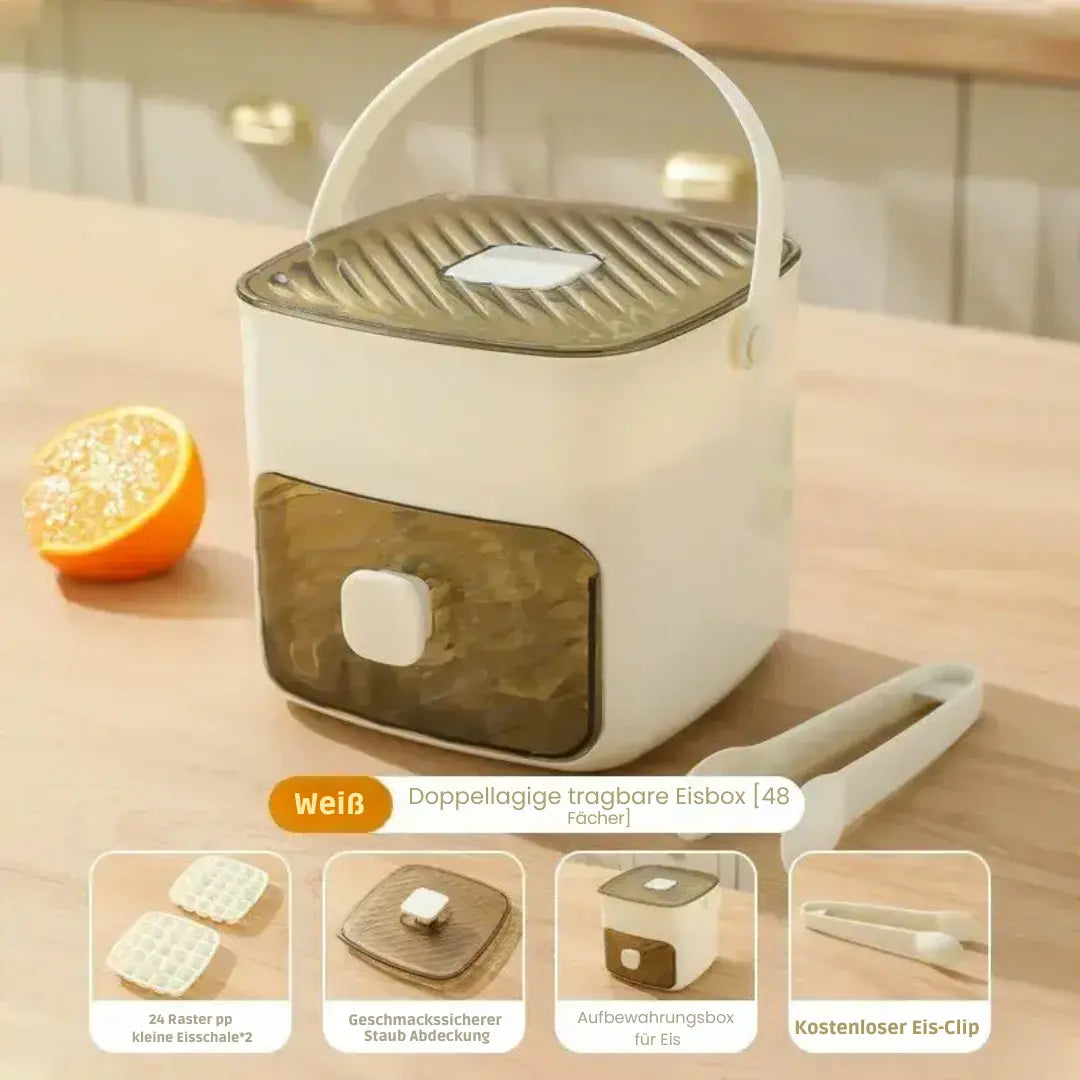 48-Cube Ice Tray with Press Mechanism – Spill-Free and Easy to Use