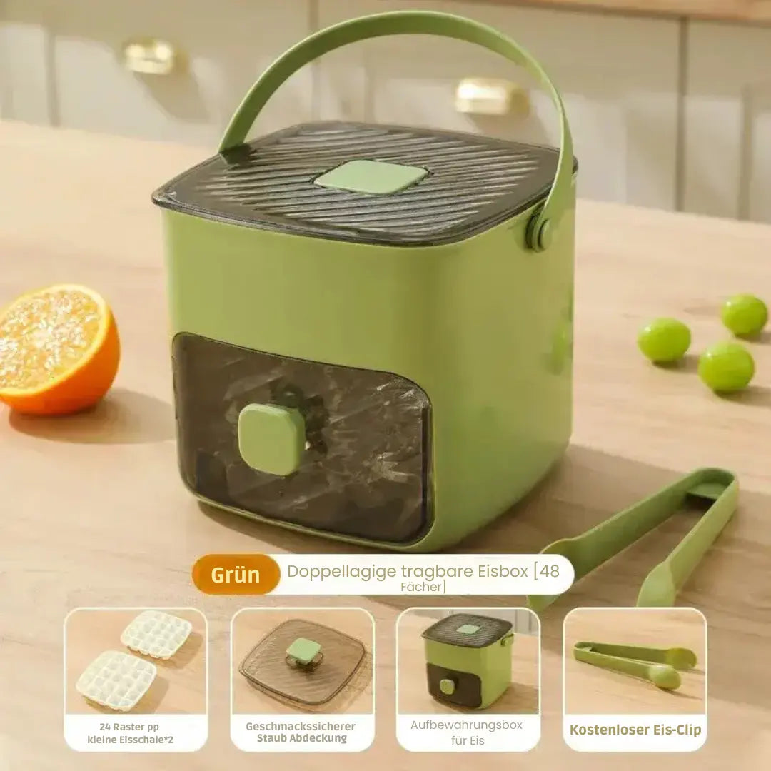 48-Cube Ice Tray with Press Mechanism – Spill-Free and Easy to Use