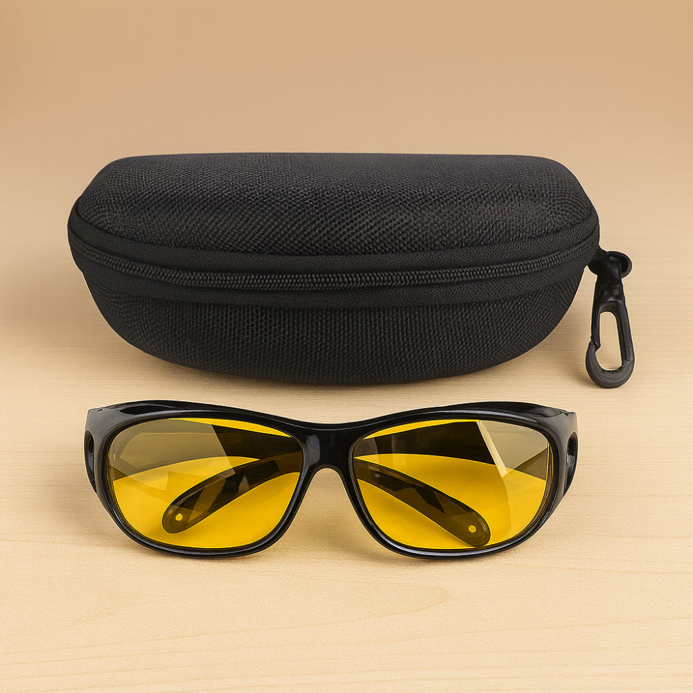 Night Vision Eyewear with Yellow Lenses for Driving Safety