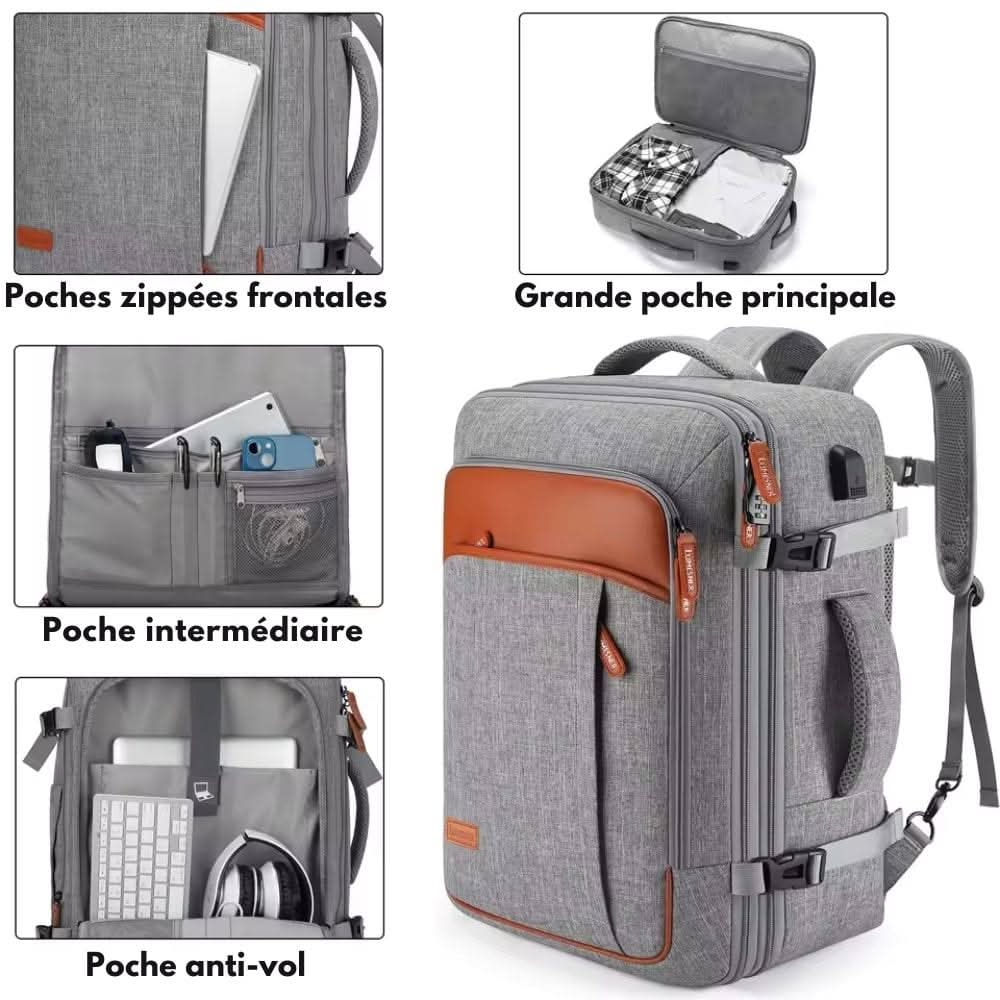 UrbanVoyage Compact Backpack with Shoe Pocket & Charger