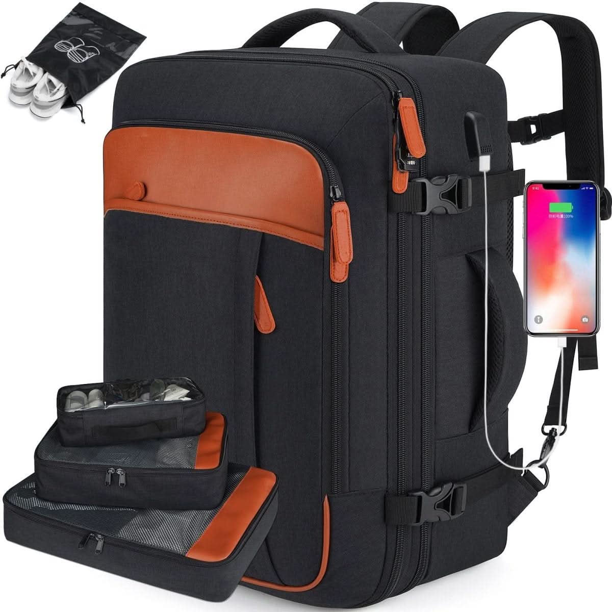 UrbanVoyage Compact Backpack with Shoe Pocket & Charger