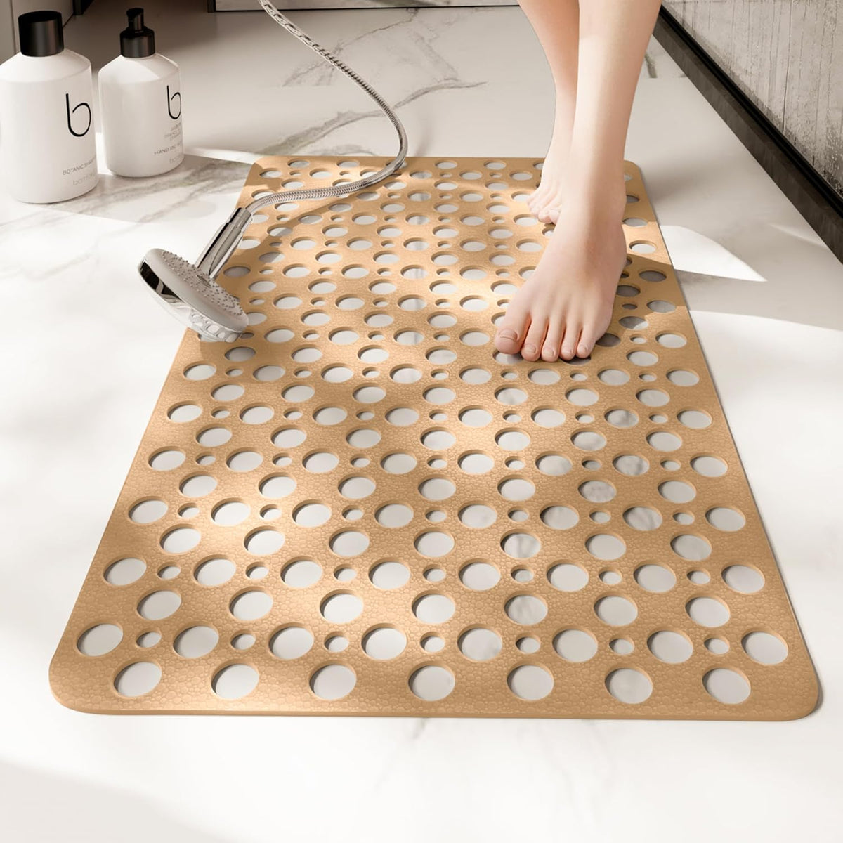 Secure Bath Mat with 100 Grip Cups & 250 Drainage Openings