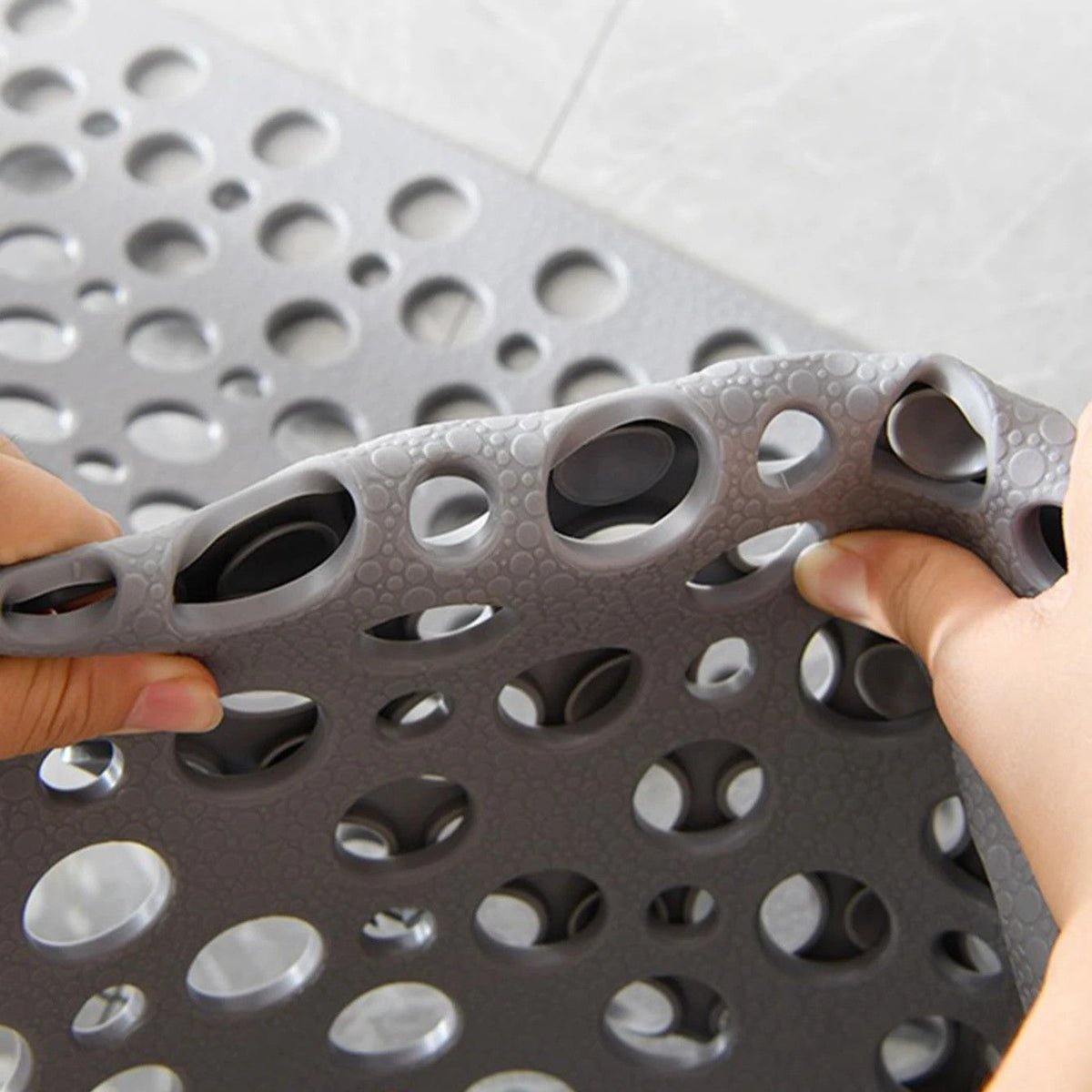 Secure Bath Mat with 100 Grip Cups & 250 Drainage Openings