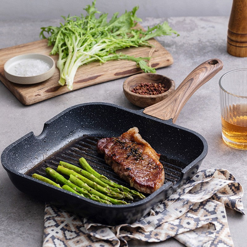 Healthy Cooking Square Frying Pan with 5-Layer Nonstick Surface