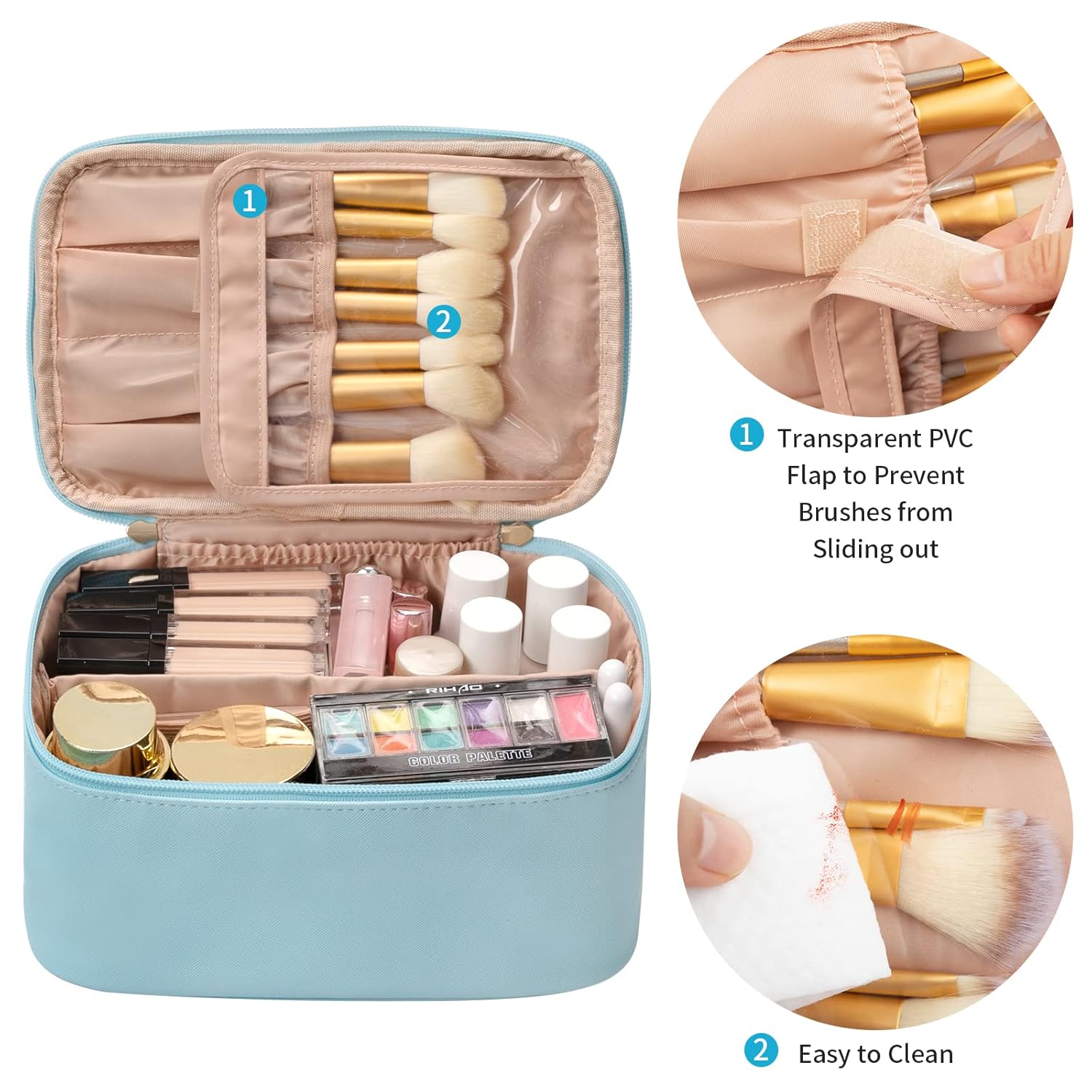Adjustable Divider Makeup Organizer Bag – Travel-Friendly Beauty Case