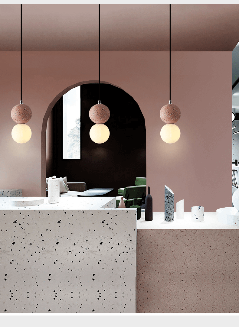Taavita Concrete Pendant Lights - Cement Pendant Lights - LED Hanging Lamp Kitchen Lighting
