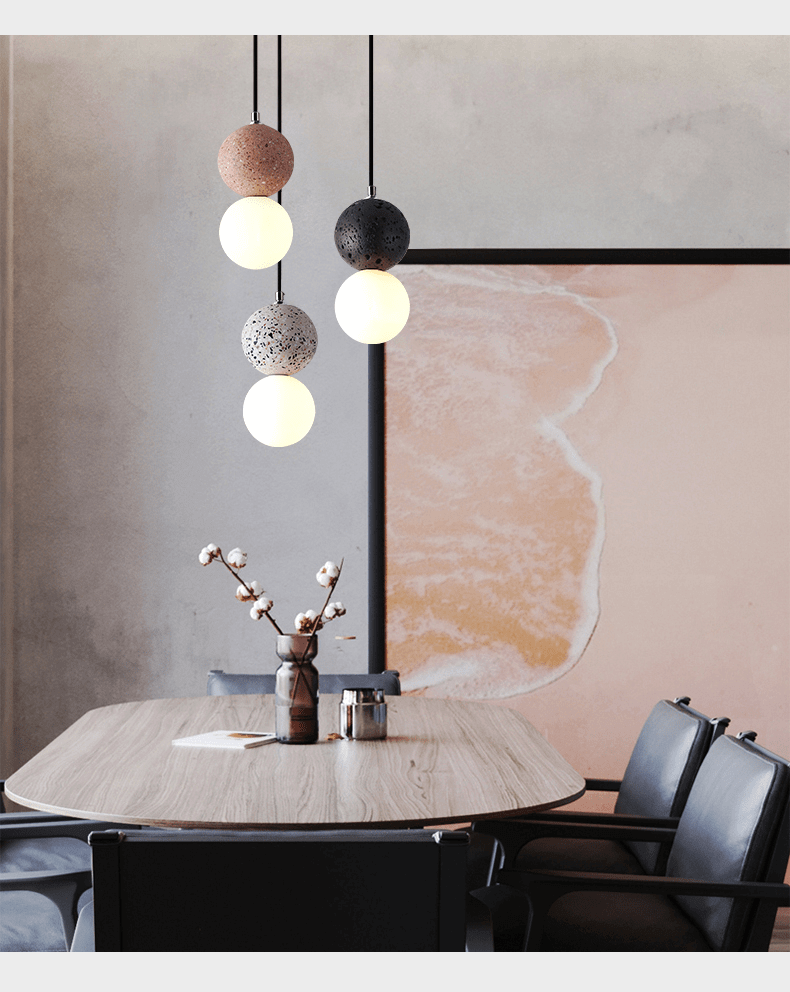 Taavita Concrete Pendant Lights - Cement Pendant Lights - LED Hanging Lamp Kitchen Lighting