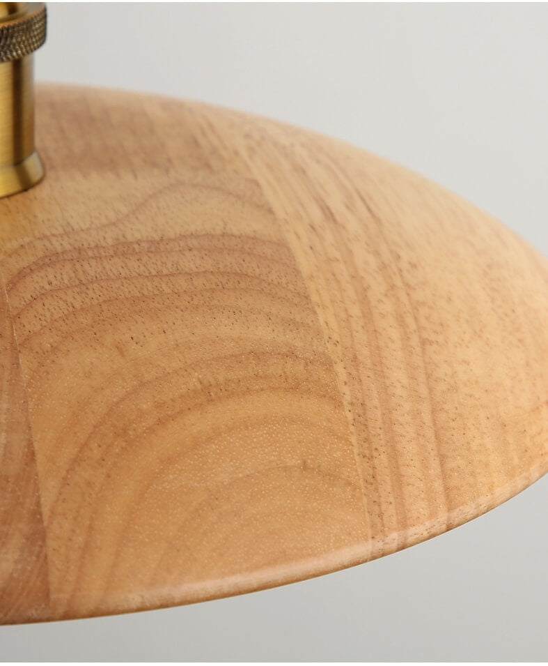 Taavita Flying Saucer Pendant Lights - Retro Wooden Hanging Light for Kitchen, Living Room & Bedroom