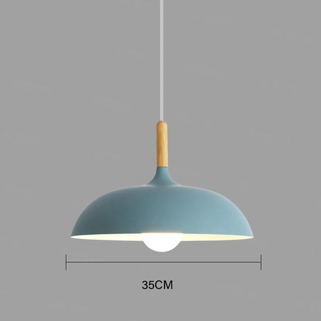 Oak Wood Pendant Light with Warm LED Lighting – Scandinavian Design