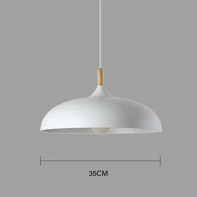Oak Wood Pendant Light with Warm LED Lighting – Scandinavian Design