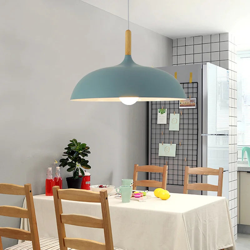 Oak Wood Pendant Light with Warm LED Lighting – Scandinavian Design