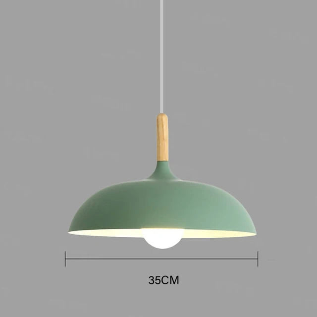 Oak Wood Pendant Light with Warm LED Lighting – Scandinavian Design