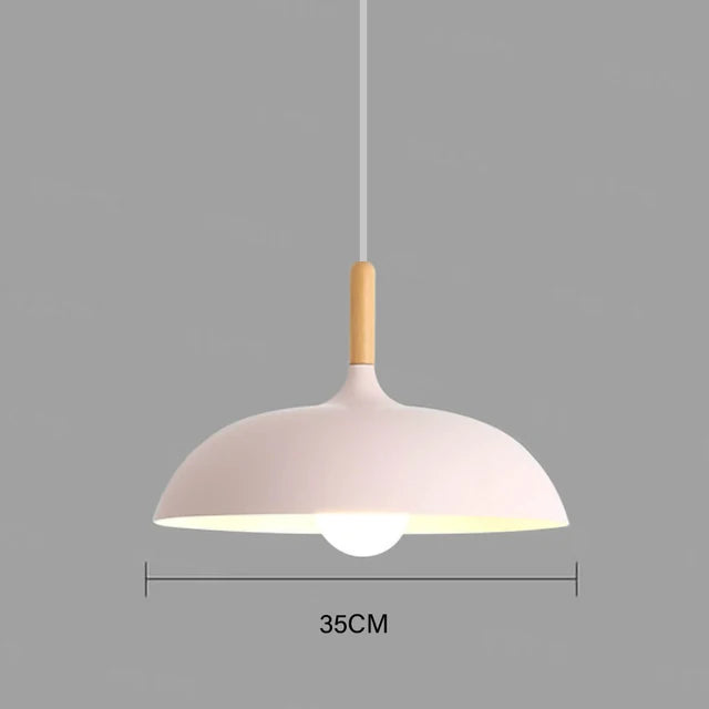 Oak Wood Pendant Light with Warm LED Lighting – Scandinavian Design