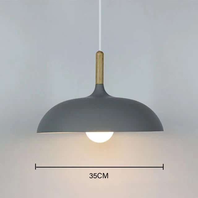 Oak Wood Pendant Light with Warm LED Lighting – Scandinavian Design