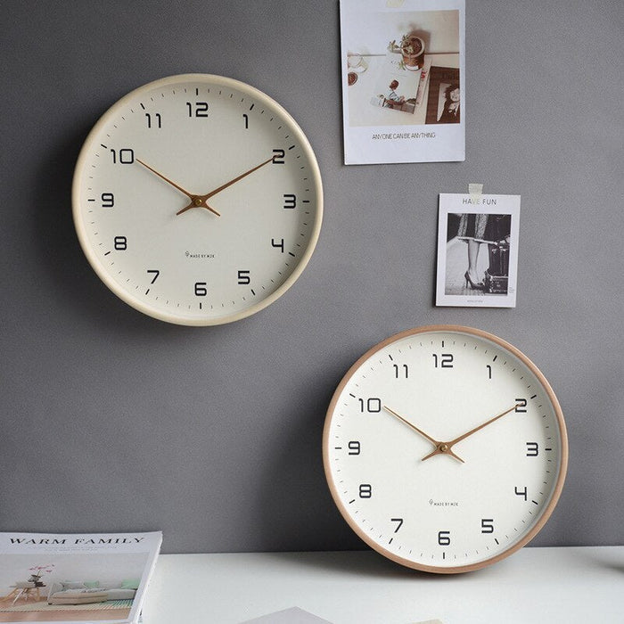 Contemporary Wall Clock in Solid Wood with Silent Mechanism