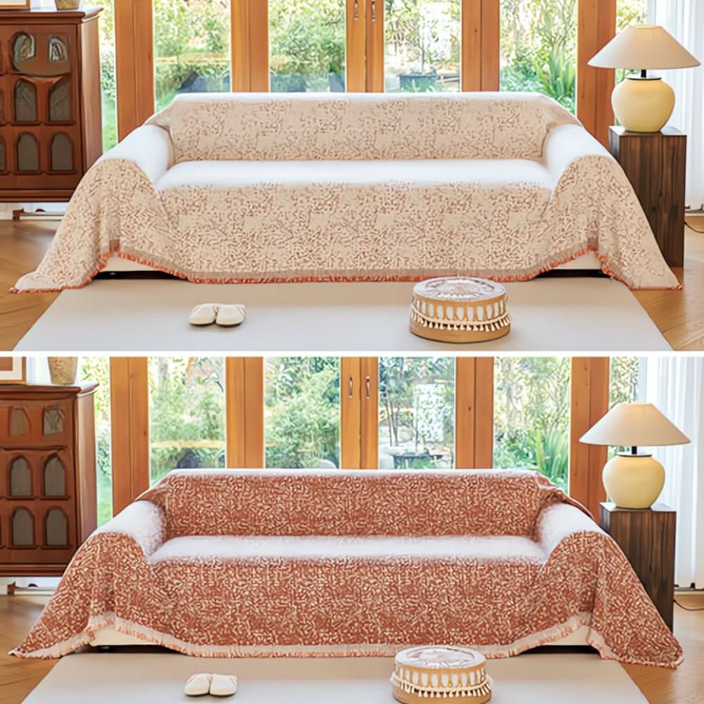CozyGuard Reversible Microfiber Sofa Protector - Non-Slip & Easy Care