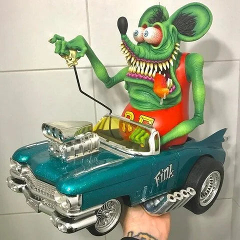 Handcrafted Rat Fink Model Toy - Vintage Americana Collectible for Halloween