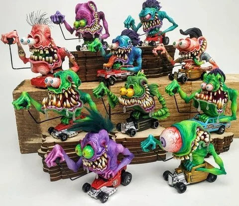 Handcrafted Rat Fink Model Toy - Vintage Americana Collectible for Halloween