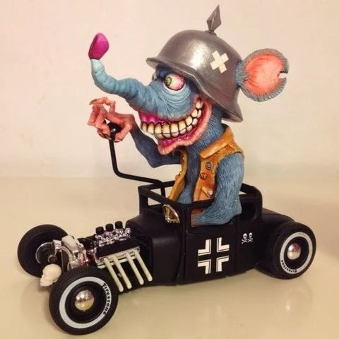 Handcrafted Rat Fink Model Toy - Vintage Americana Collectible for Halloween
