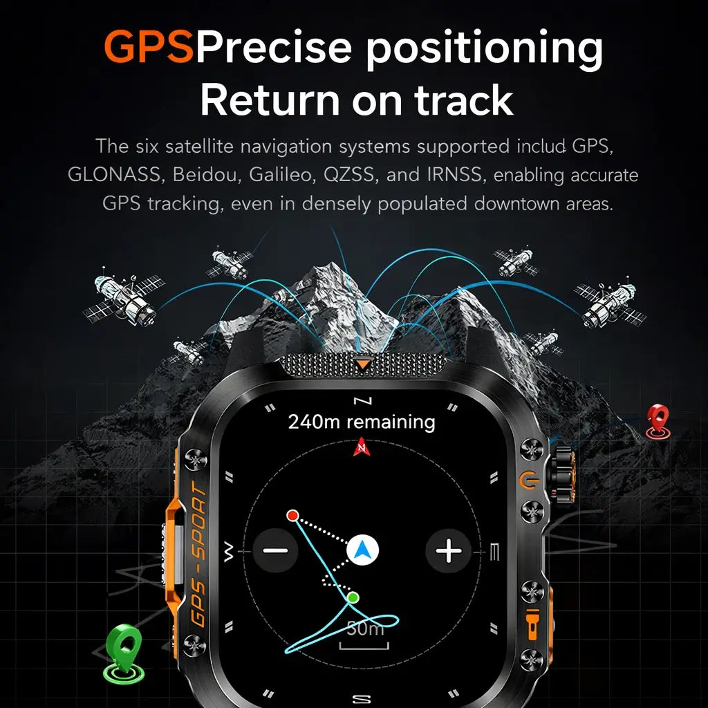 Rugged Smartwatch with GPS – Over 100 Sports Modes and Multi-Satellite Navigation