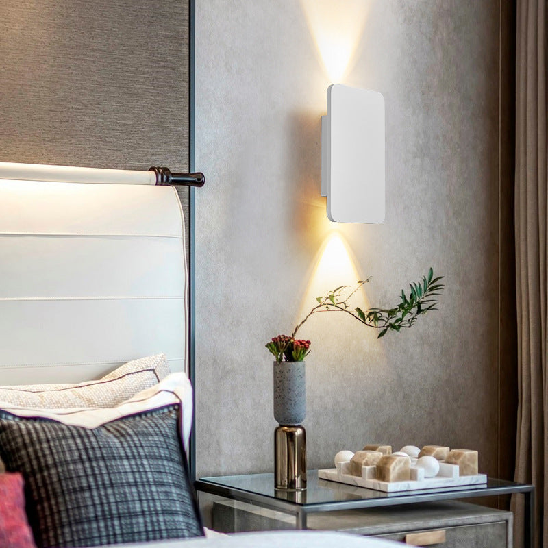 Hardwired Rectangular Wall Lamp - Metal, IP20, Available in Gold, Black, Coffee, White & Grey