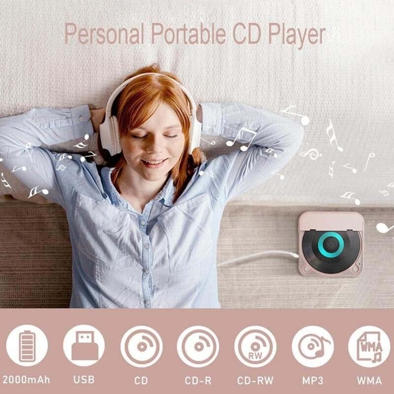 Portable Bluetooth CD Player with Extended Battery Life for Travel