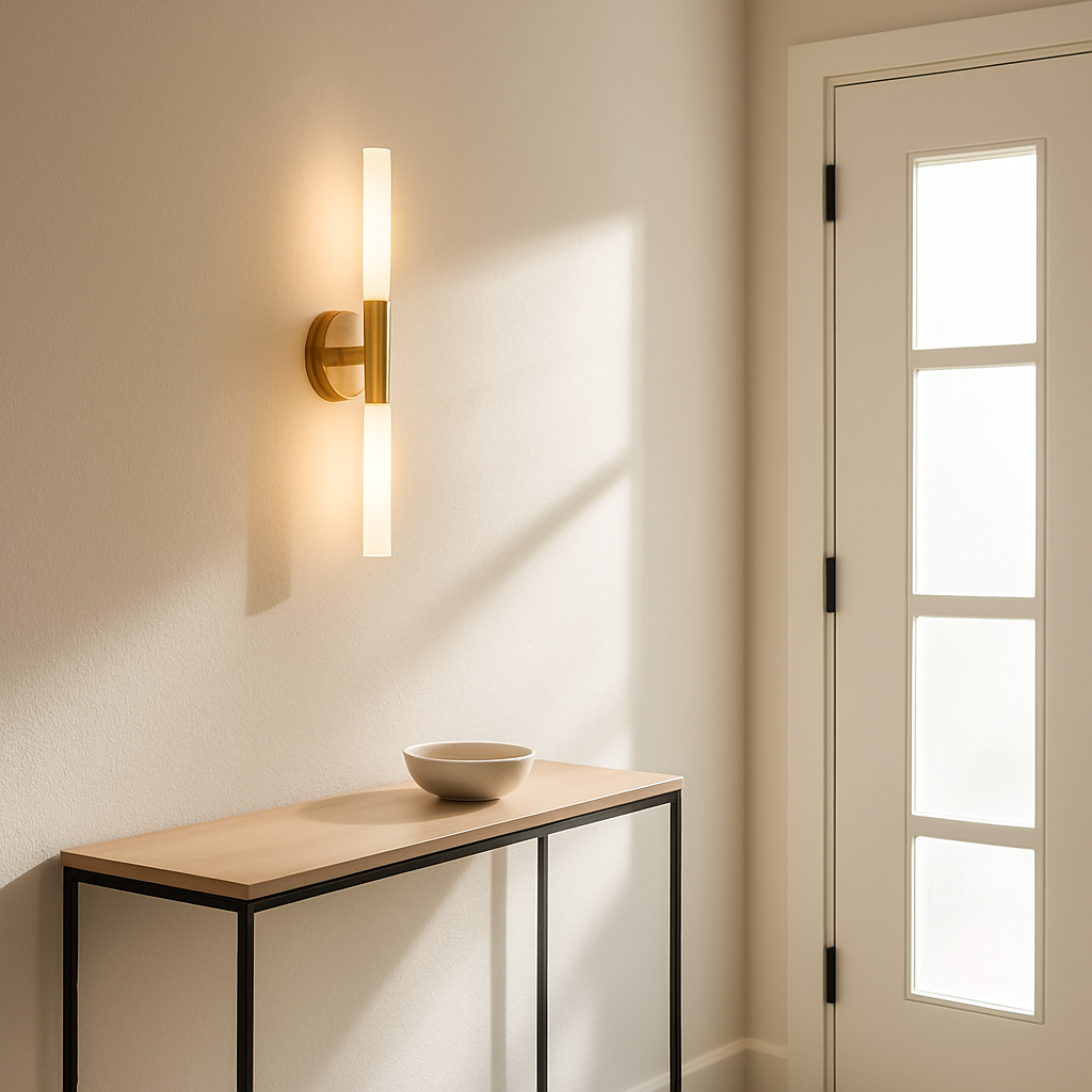 Luxe Vertical Brass Wall Light for Modern Spaces