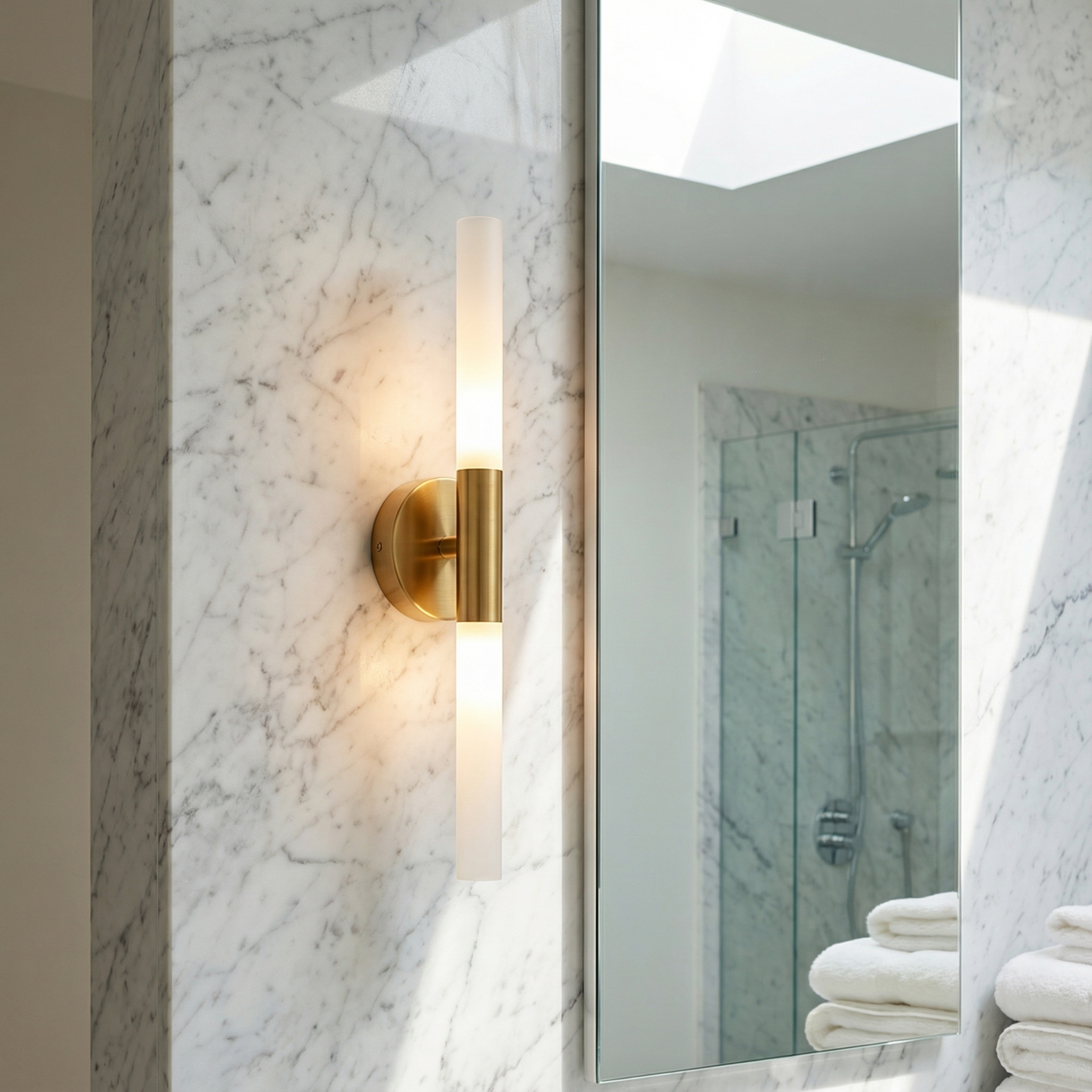 Luxe Vertical Brass Wall Light for Modern Spaces